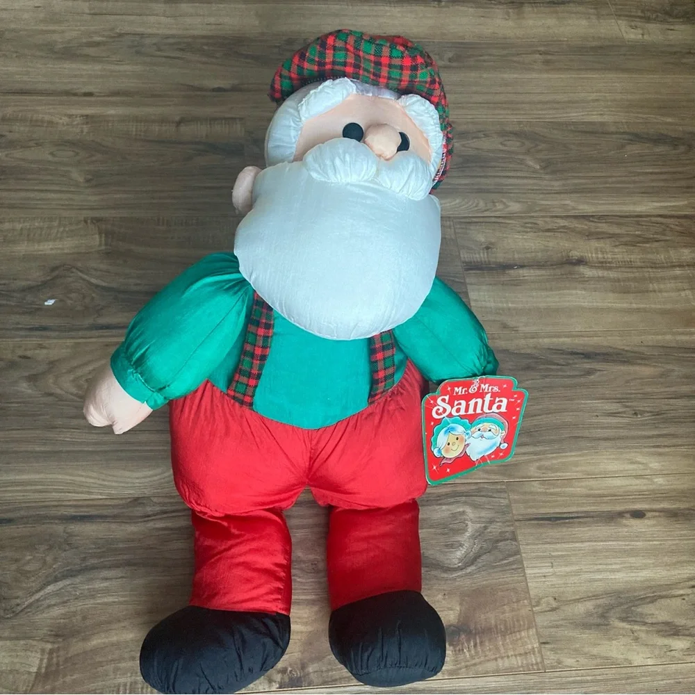 Brand‎ New Vintage Santa Parachute Plush Christmas Holiday Golf Suspenders Cap